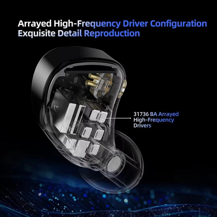 KZ-AM16 Dedicated Low-Frequency Drivers Music Gaming Hi-Fi 1.2m Wired Earphones, Balanced Standard 3.5mm, Balanced With Mic 3.5mm, Bass Enhanced Standard 3.5mm, Bass Enhanced With Mic 3.5mm, Balanced With Mic Type-C, Bass Enhanced With Mic Type-C