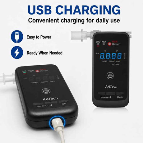 High-precision Electrochemical Alcohol Detector With Wireless Printer, EU Plug