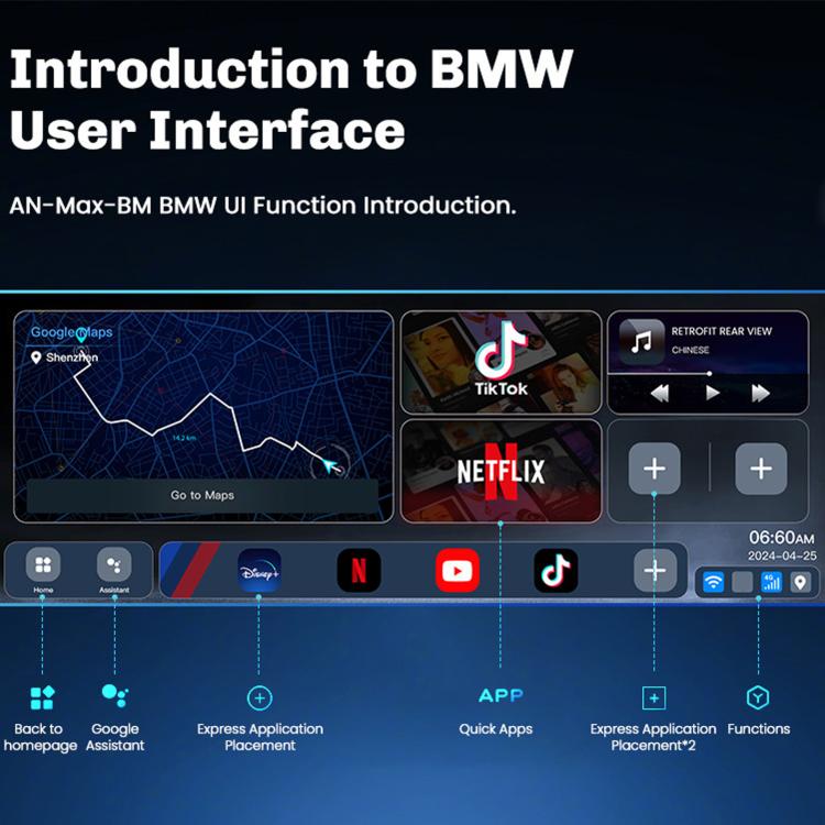 MMB Max-BM-Q4W For BMW 8+128G Wireless CarPlay Box Vehicle GPS Android System Video Convert Adapter, Hong Kong, Macau, Taiwan + Eurasian, US