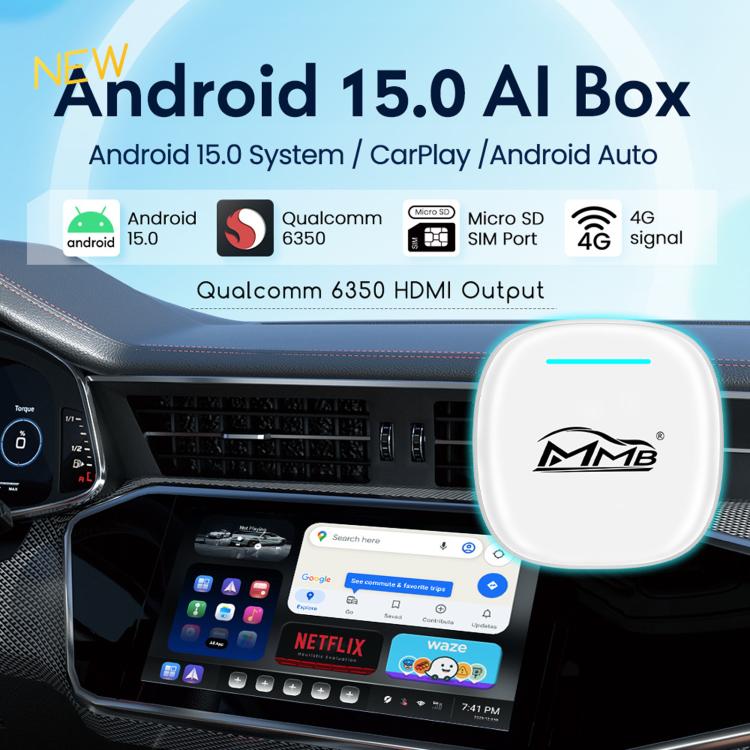 MMB WJAN-Q8W Universal Wireless CarPlay Adapter Plug-And-Play Wired To Wireless Smart Box, 8+128G 5G Hong Kong, Macau, Taiwan+Eurasian