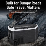 Portable Compressor Car Fridge Dual Temperature Control Vehicle Refrigerator With Wheels, 35L, 45L, 55L