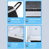 Portable Compressor Car Fridge Dual Temperature Control Vehicle Refrigerator With Wheels, 35L, 45L, 55L