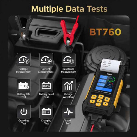 3.2 Inch HD Color Screen Car Battery Tester Automotive Battery Internal Resistance Detector, AUTOOL BT760