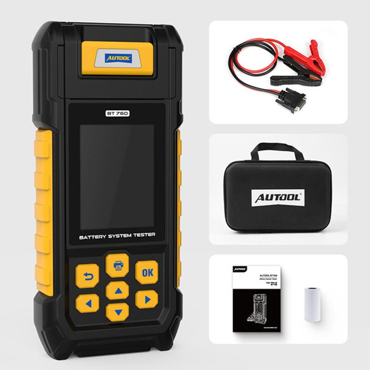 3.2 Inch HD Color Screen Car Battery Tester Automotive Battery Internal Resistance Detector, AUTOOL BT760