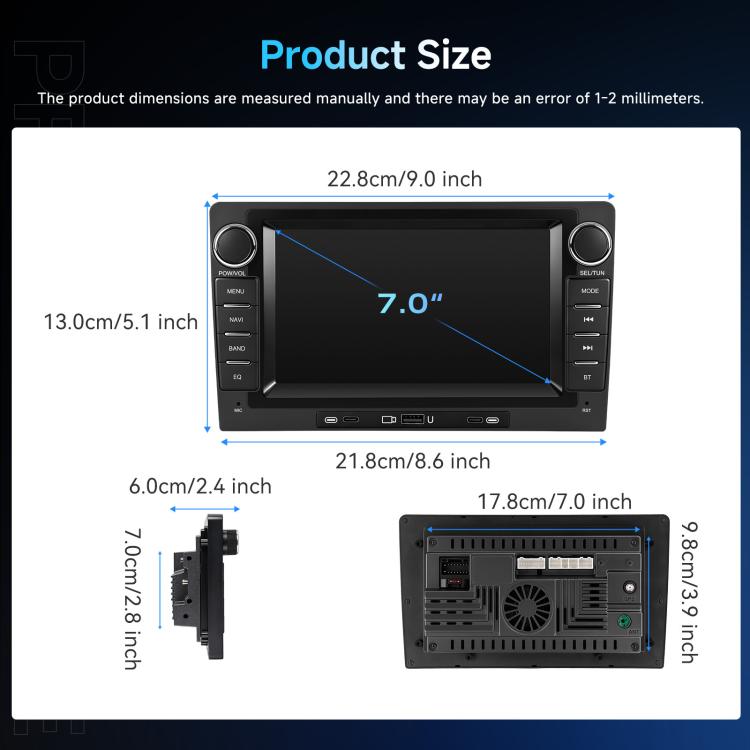 9-Inch CarPlay Compatible In-Car Center Console With 7-Inch Screen Bluetooth Navigation Rearview Camera Player, Standard+AHD Camera+Mic