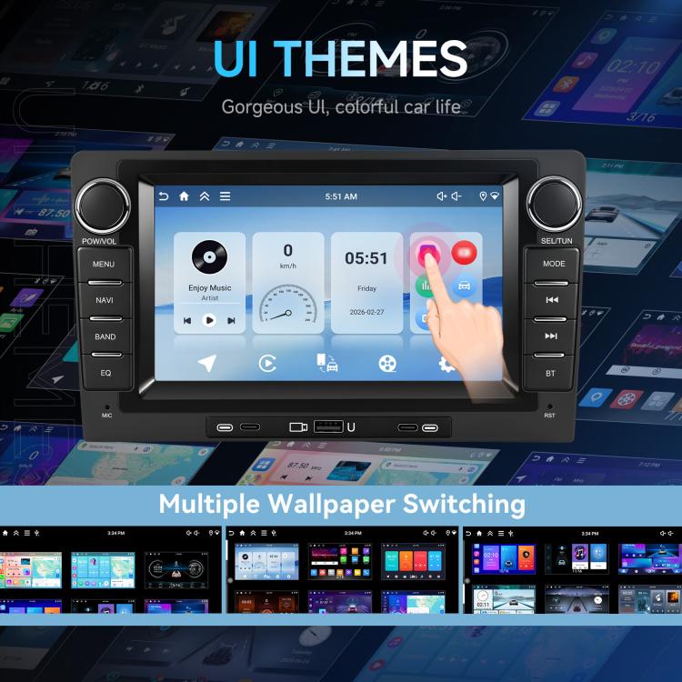 9-Inch CarPlay Compatible In-Car Center Console With 7-Inch Screen Bluetooth Navigation Rearview Camera Player, Standard+AHD Camera+Mic