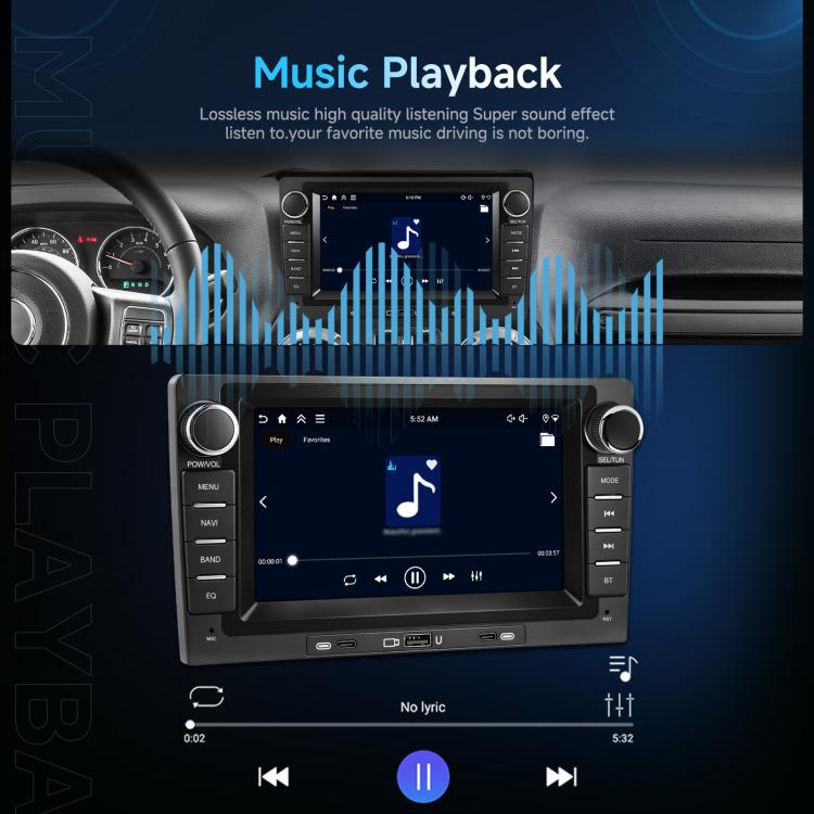 9-Inch CarPlay Compatible In-Car Center Console With 7-Inch Screen Bluetooth Navigation Rearview Camera Player, Standard+AHD Camera+Mic