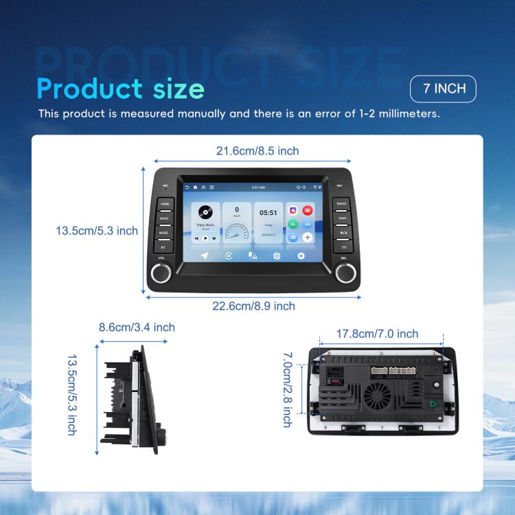 For FIAT Panda In-Car Center Display CarPlay Bluetooth Player Navigation, Standard, Standard+AHD Camera+Mic