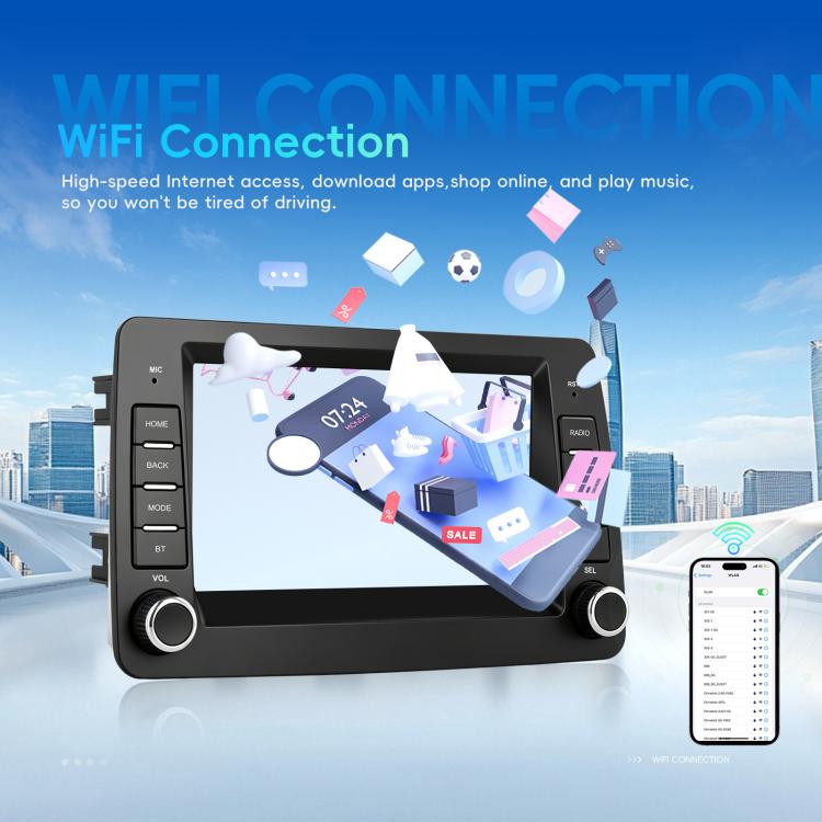 For FIAT Panda In-Car Center Display CarPlay Bluetooth Player Navigation, Standard, Standard+AHD Camera+Mic