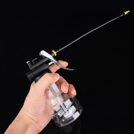250cc Transparent High Pressure Pump Oiler Lubrication Oil Can Plastic Machine Oiler Grease 245mm Length flex Gun - LYDARZ