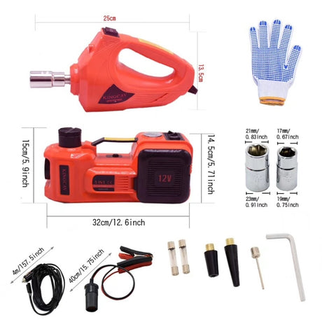 3 In 1 Car Electric Jack Air Pump Electric Wrench Maintenance Tools Set - LYDARZ