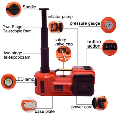 3 In 1 Car Electric Jack Air Pump Electric Wrench Maintenance Tools Set - LYDARZ