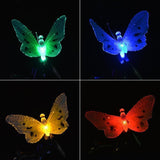 Solar Powered Butterfly Fiber Optic Fairy String Waterproof Christmas Outdoor Garden Holiday Lights, 4m 12LEDs, 5m 20LEDs