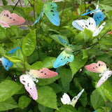 Luces solares de hadas - Guirnalda de luces navideñas de fibra óptica con forma de mariposa, impermeables, para jardín, exterior