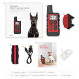 Collar de entrenamiento remoto para perros, resistente al agua, 500 m, con control de descargas y ladridos
