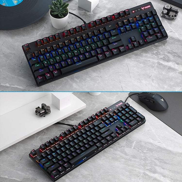 Rapoo V500 PRO Mixed Light 104 Keys Game Esports Typing Wired Mechanical Keyboard