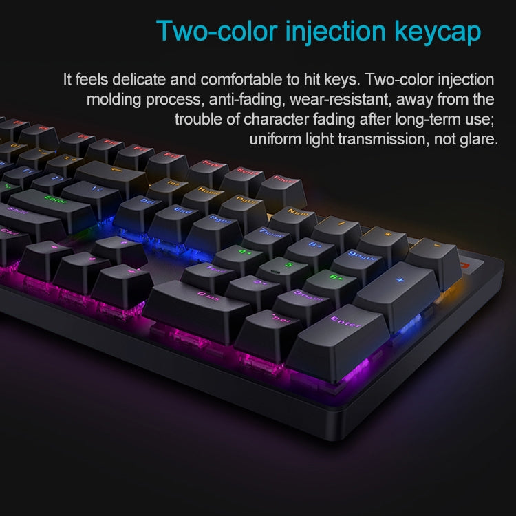 Rapoo V500 PRO Mixed Light 104 Keys Game Esports Typing Wired Mechanical Keyboard