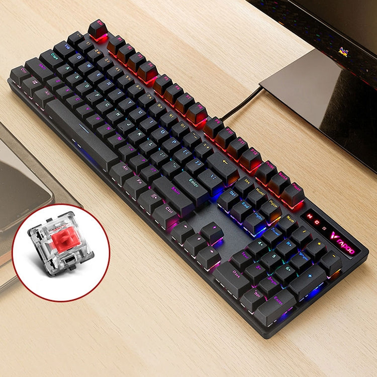 Rapoo V500 PRO Mixed Light 104 Keys Game Esports Typing Wired Mechanical Keyboard