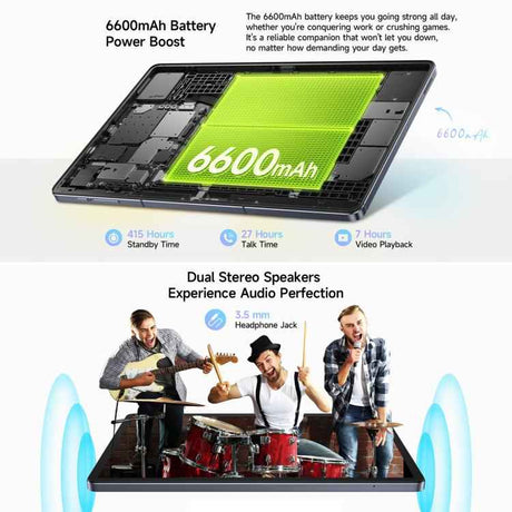 Ulefone Tab A10 Pro Tablet PC, 6GB+128GB, 11 inch Android 14 MediaTek MT8786 Octa Core 4G Network, EU Plug