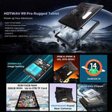 HOTWAV Tab R9 Pro IP68/IP69K Rugged Tablet, 6GB+256GB, 11 inch Android 14 Unisoc T606 Octa Core 4G Network, Global Version with Google Play, EU Plug