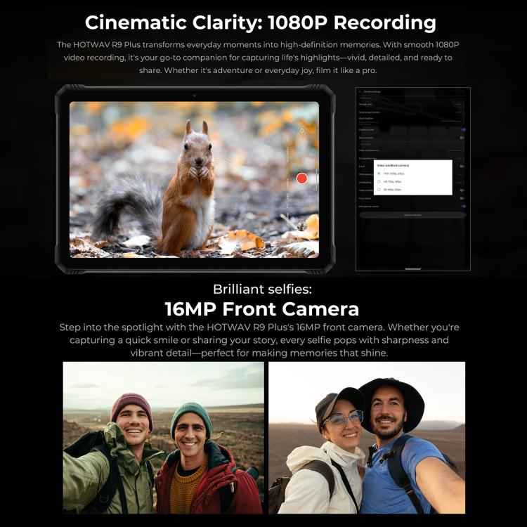 HOTWAV Tab R9 Plus IP68/IP69K Rugged Tablet, 8GB+512GB, 11 inch Android 14 Unisoc T7280 Octa Core, Global Version with Google Play, EU Plug