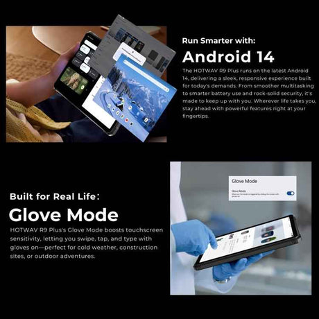 HOTWAV Tab R9 Plus IP68/IP69K Rugged Tablet, 8GB+512GB, 11 inch Android 14 Unisoc T7280 Octa Core, Global Version with Google Play, EU Plug