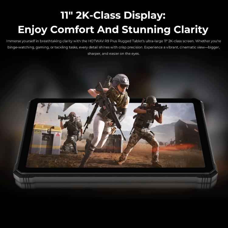 HOTWAV Tab R9 Plus IP68/IP69K Rugged Tablet, 8GB+512GB, 11 inch Android 14 Unisoc T7280 Octa Core, Global Version with Google Play, EU Plug