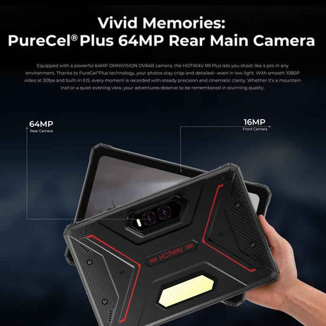 HOTWAV Tab R9 Plus IP68/IP69K Rugged Tablet, 8GB+512GB, 11 inch Android 14 Unisoc T7280 Octa Core, Global Version with Google Play, EU Plug