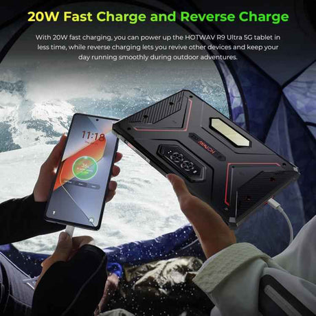 HOTWAV Tab R9 Ultra 5G, IP68/IP69K Rugged Tablet, 8GB+512GB, 11 inch Android 15 Unisoc T8200 Octa Core, Global Version with Google Play, EU Plug
