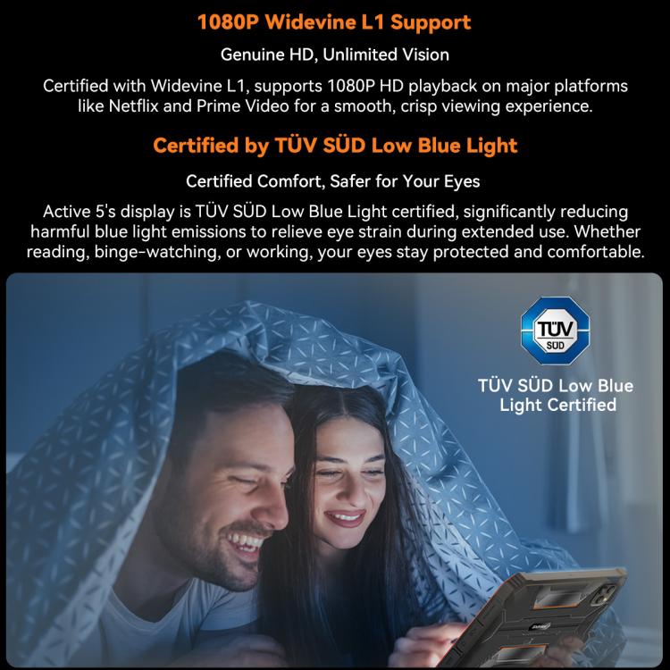 Blackview Active 5 4G Rugged Tablet, 8GB+128GB, 8.68 inch Android 14 Unisoc UMS9230E T615 Octa Core, Global Version with Google Play