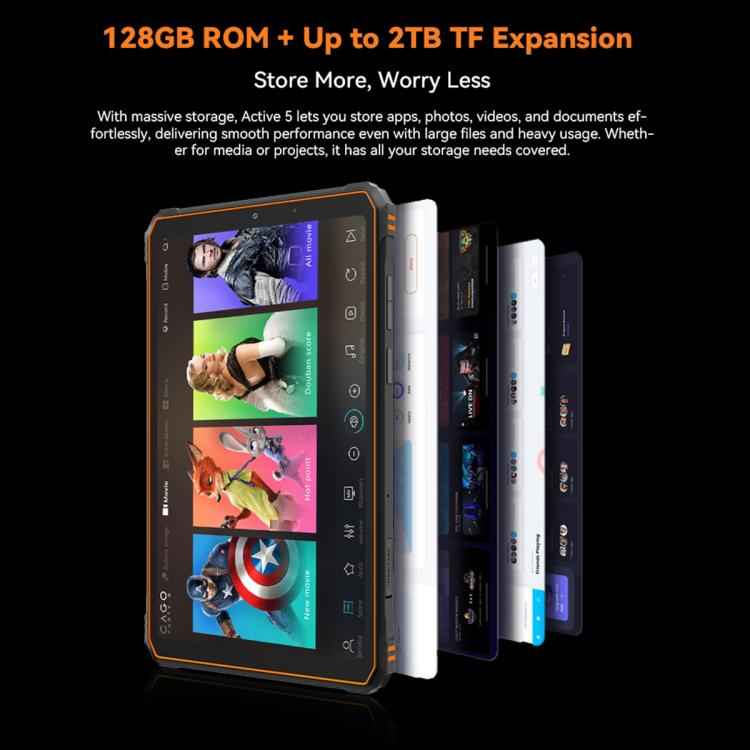 Blackview Active 5 4G Rugged Tablet, 8GB+128GB, 8.68 inch Android 14 Unisoc UMS9230E T615 Octa Core, Global Version with Google Play
