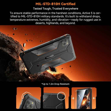 Blackview Active 5 4G Rugged Tablet, 8GB+128GB, 8.68 inch Android 14 Unisoc UMS9230E T615 Octa Core, Global Version with Google Play