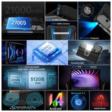 Unihertz 8849 Tank Pad E Rugged Tablet PC & Projector, 12GB+512GB, 10.95 inch Android 14 MT6789 Octa Core 4G Network, EU Plug