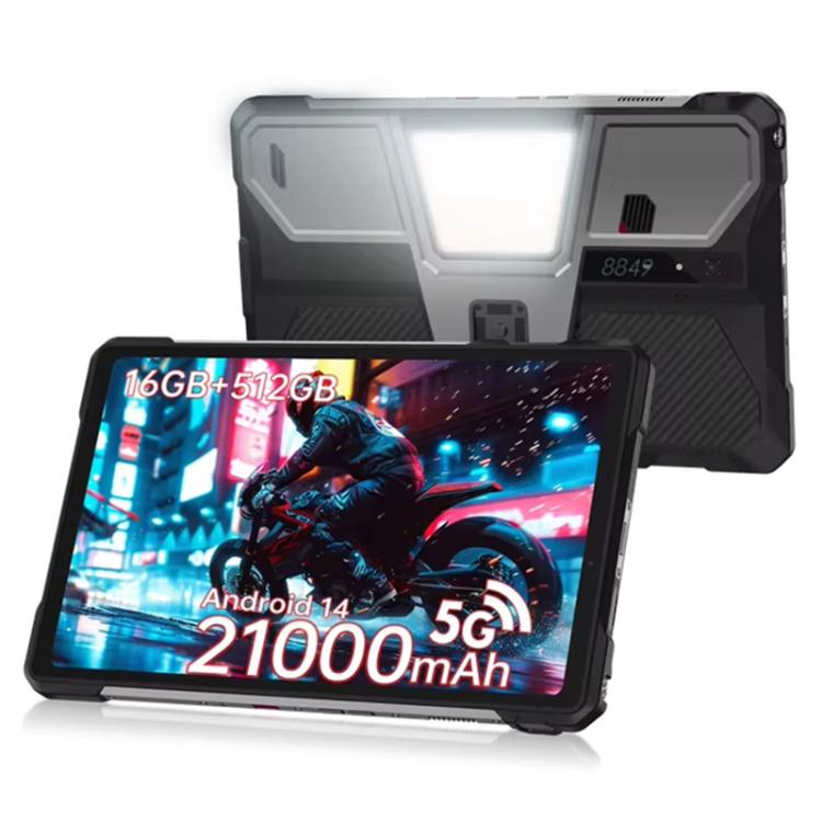 Tableta robusta Unihertz 8849 Tank Pad con proyector, 16 GB + 512 GB, 10,95 pulgadas, Android 14, Dimensity 8200, ocho núcleos, red 5G, enchufe de la UE
