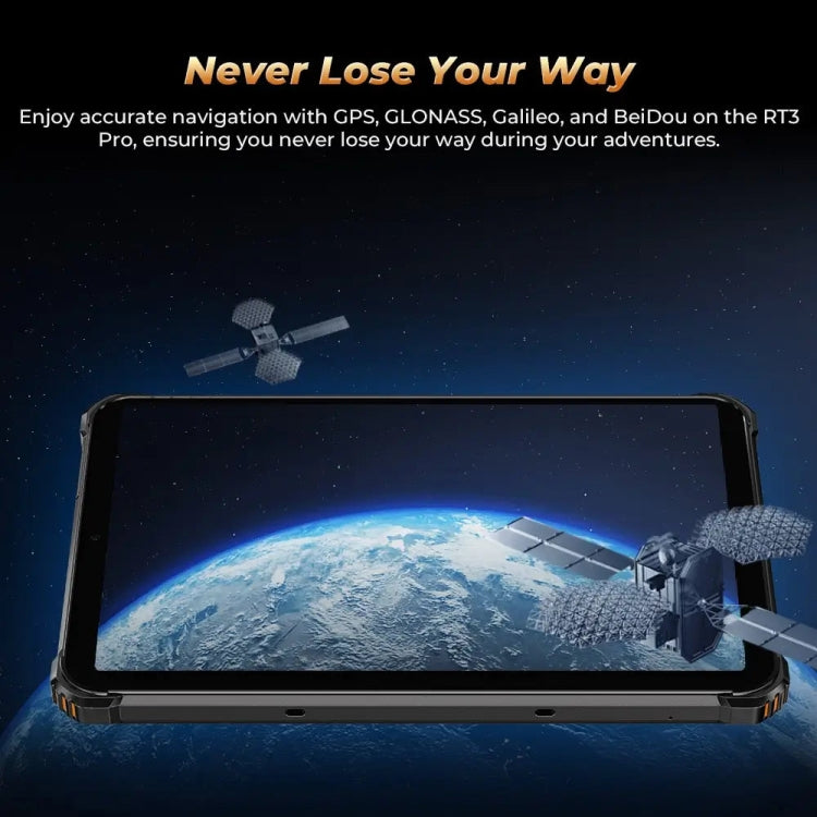 OUKITEL RT3 Pro 4G Network IP68/IP69K Rugged Tablet, 4GB+128GB, 8.0 inch Android 14 MediaTek G81 Octa-Core Support Dual SIM, EU Plug