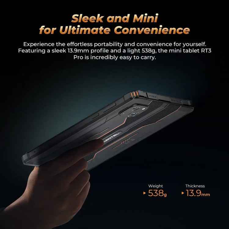 OUKITEL RT3 Pro 4G Network IP68/IP69K Rugged Tablet, 4GB+128GB, 8.0 inch Android 14 MediaTek G81 Octa-Core Support Dual SIM, EU Plug