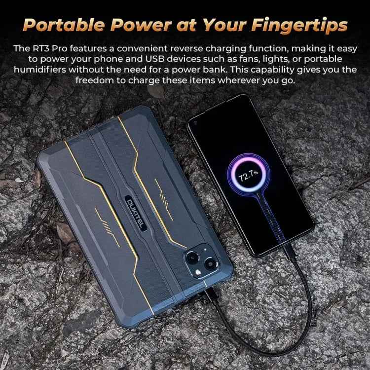 OUKITEL RT3 Pro 4G Network IP68/IP69K Rugged Tablet, 4GB+128GB, 8.0 inch Android 14 MediaTek G81 Octa-Core Support Dual SIM, EU Plug