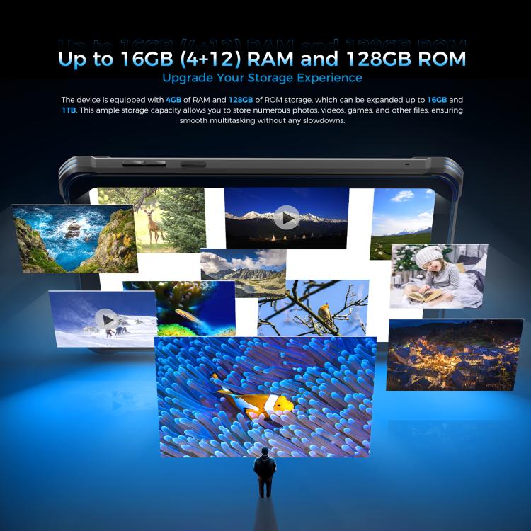 OUKITEL RT3 Plus 4G Network IP68/IP69K Rugged Tablet, 4GB+128GB, 8.0 inch Android 15 MediaTek G81 Octa-Core Support Dual SIM, EU Plug