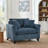 Comfortable Lazy Sofa Chair with Armrests, Soft Cushion, Ideal for Living Room & Bedroom – Blue