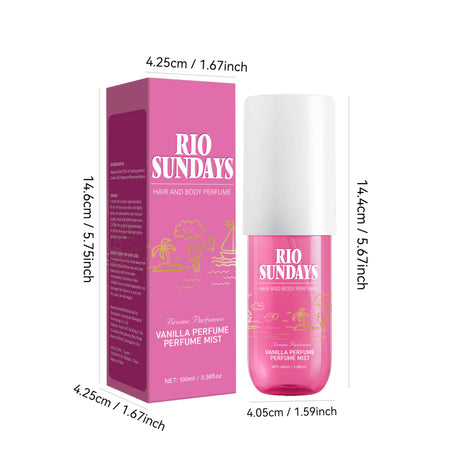 Rio Sundays Hair and Body Perfume Spray - Vanilla & Berry Notes, Rich Amber Scent, 100ml
