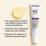 Retinol 0.1 Caffeine Revitalizing Eye Cream for Energized & Refreshed Look 30g - Smooths Fine Lines & Increases Elasticity