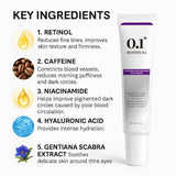Retinol 0.1 Caffeine Revitalizing Eye Cream for Energized & Refreshed Look 30g - Smooths Fine Lines & Increases Elasticity