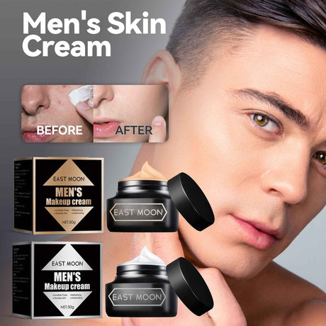East Moon Men's Moisturizing BB Cream Hydrating Brightening Skin Tone Concealer Acne Marks Coverage Natural Glow Face Cream