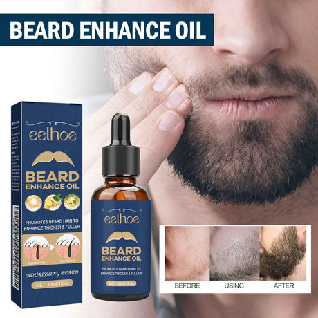 EELHOE Beard Treatment Oil Strong Mustache Root Moisturizing and Shining Men's Beard Nourishing Dense Hair Essence Oil