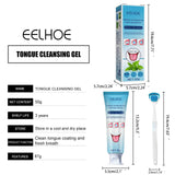 EELHOE Tongue Cleaning Gel Tongue cleaner for oral care, removes bad breath and freshens breath, gel with brush