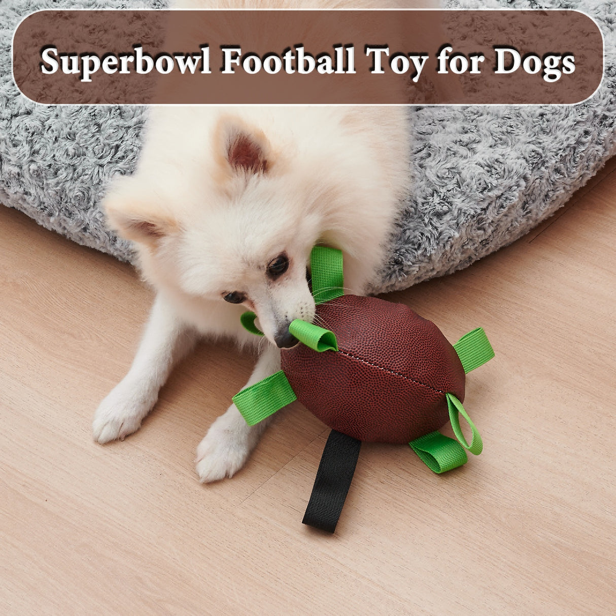 Dog Rugby Football With Strapes, Dog Toys，Pet Supplies