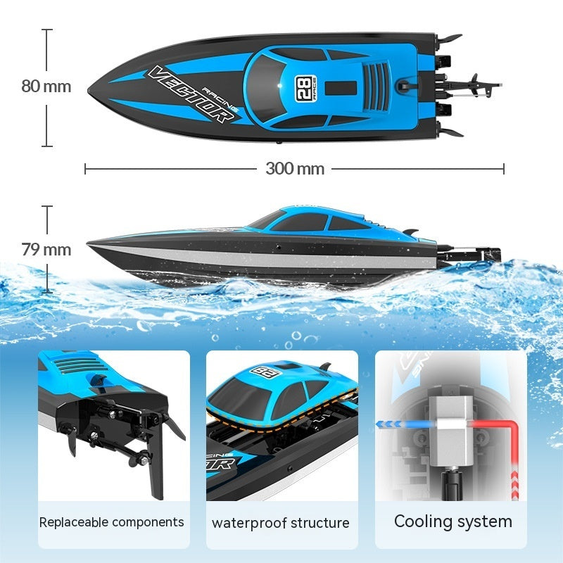 Remote-control Ship With Light 24g Water Toy Boat