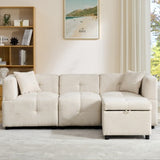 [EU warehouse]80 Sectional Sofa Couch With Removable Storage Ottoman,  L-Shaped Sofa With 2 Pillows For Home Apartment Office Living Room