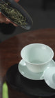 Jingdezhen Yingqing Hand-Carved Hanging Handle Teapot Set | 6-Piece Linglong Porcelain Gongfu Tea Set