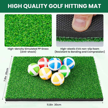 Battle Golf Game Set Chipping Game Practice Mat Games for Backyard Fun and Swing Training, Golf Hitting Mat Play for Golf Parties and Kids Family Activities Outdoor